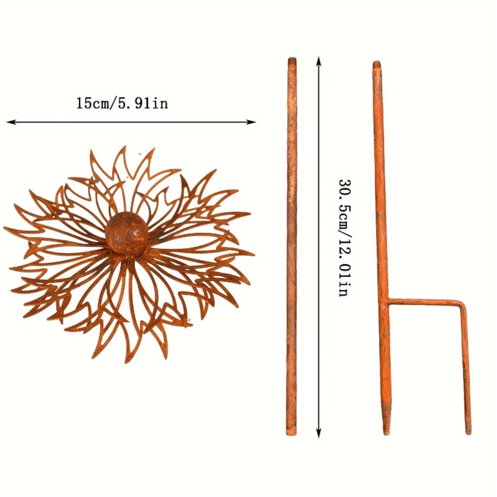 1PC Rustic Rustic Garden Stake Decorative Garden Art Bluebonnet Metal Yard Ornament For Outdoor Law 5