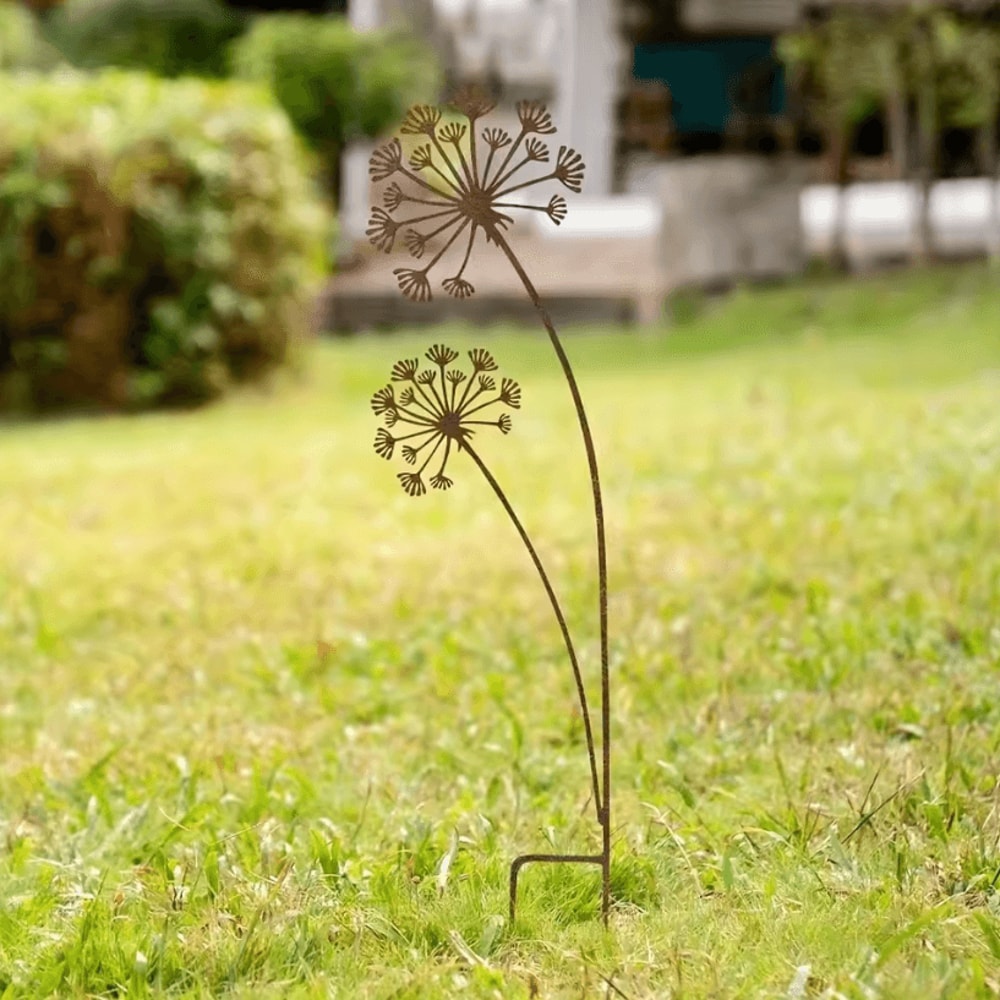 1PC Metal Metal Garden Stake Decorative Flower Patio Planter Outdoor Yard Decoration Stylish Decor 0