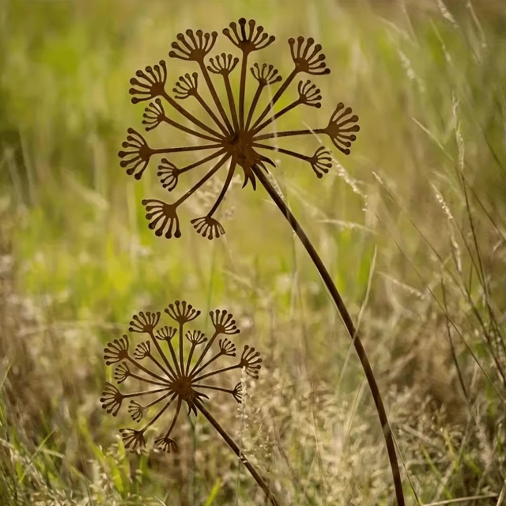 1PC Metal Metal Garden Stake Decorative Flower Patio Planter Outdoor Yard Decoration Stylish Decor 3