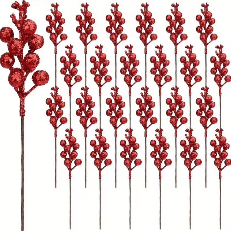 10Pack Christmas Berry Decorations Artificial Berry Bouquet Set For Xmas Tree Ornaments And Holida 9
