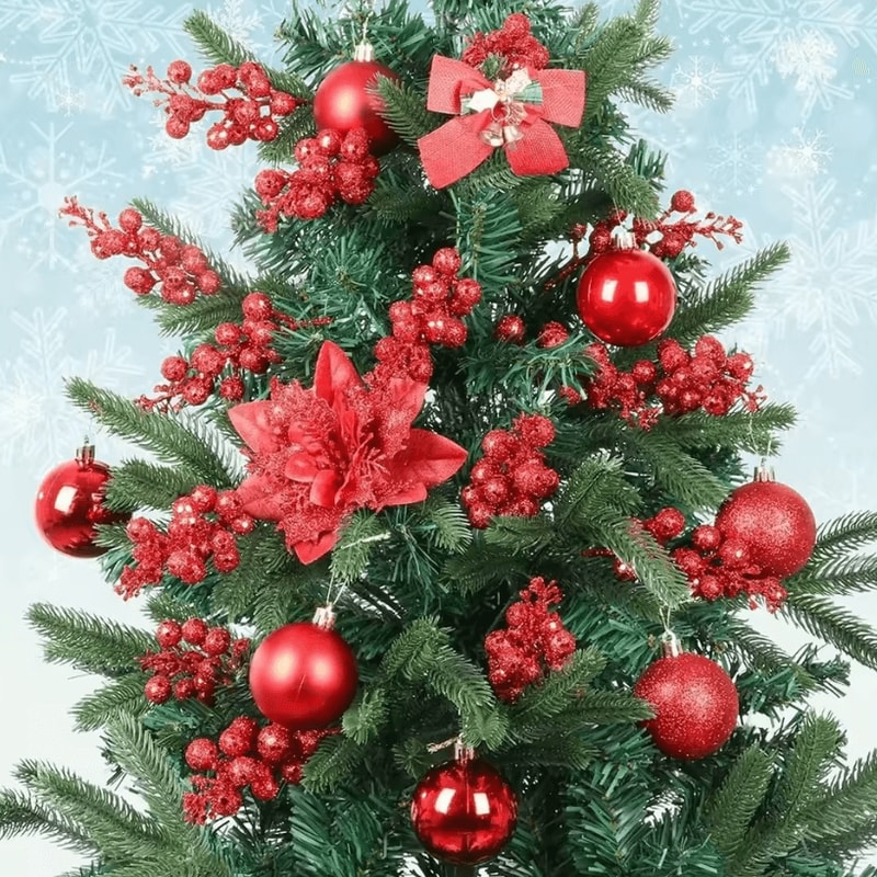 10Pack Christmas Berry Decorations Artificial Berry Bouquet Set For Xmas Tree Ornaments And Holida 4