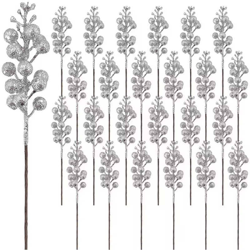 10Pack Christmas Berry Decorations Artificial Berry Bouquet Set For Xmas Tree Ornaments And Holida 8