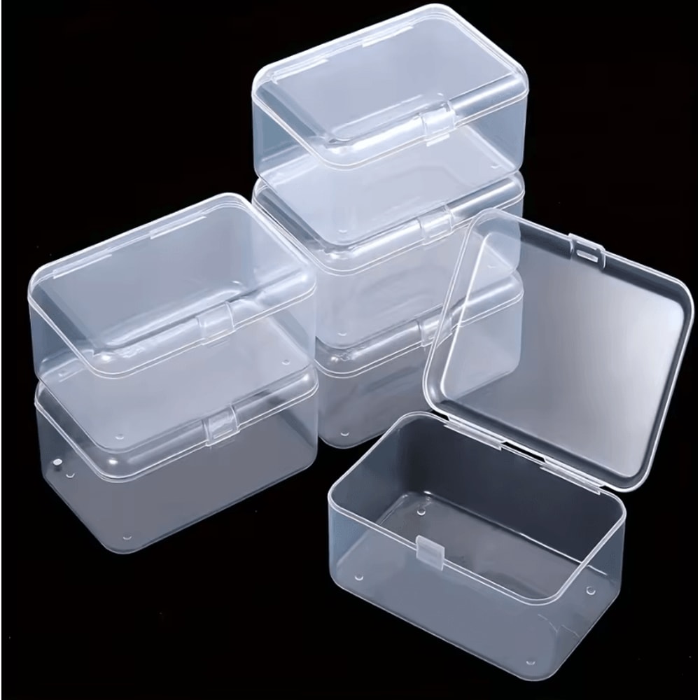 6Pack Transparent Storage Boxes Clear Organizer Containers For Home Office Kitchen Closet 0