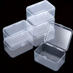 6-pack transparent storage boxes – clear organizer containers for home, office, kitchen & closet