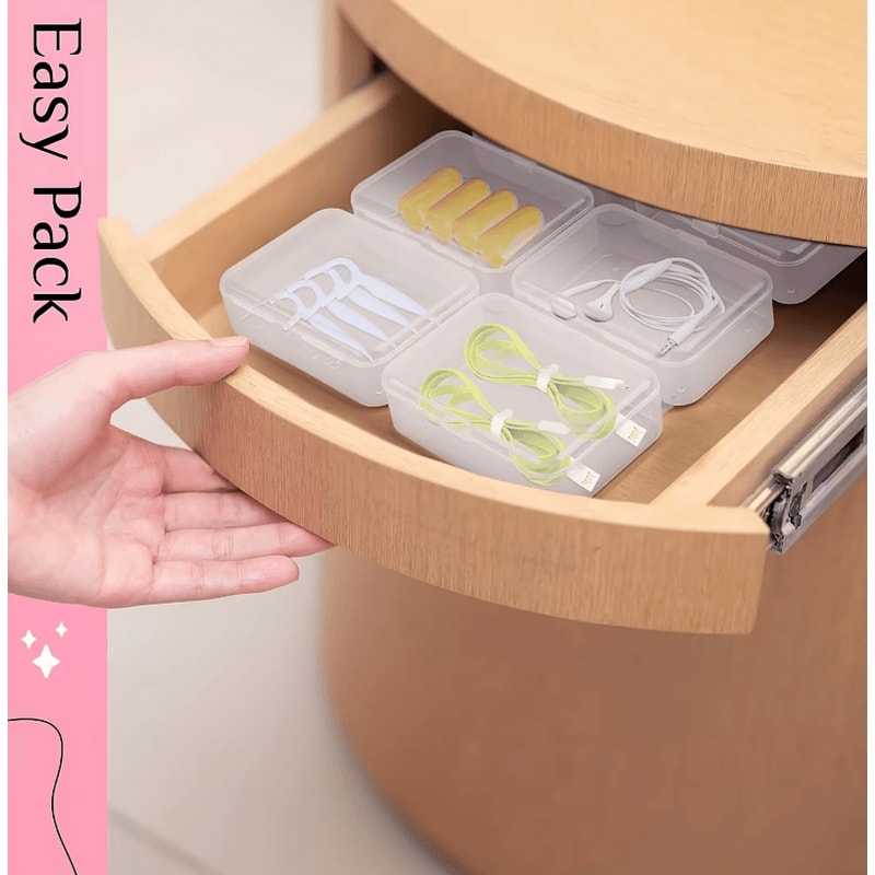 6Pack Transparent Storage Boxes Clear Organizer Containers For Home Office Kitchen Closet 2