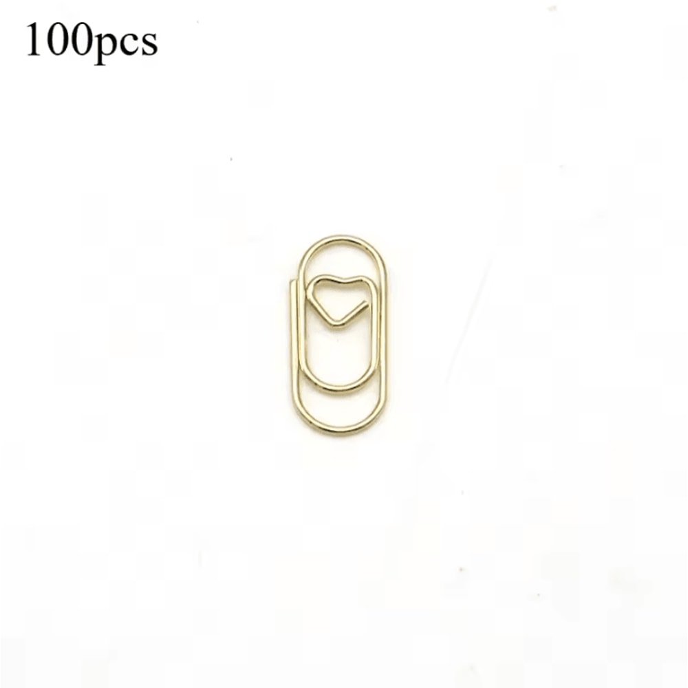 100PCS Mini Heart Shaped Paper Clips Cute Decorative Paperclips For Office School Home Organizatio 7