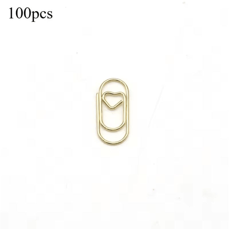 100PCS Mini Heart Shaped Paper Clips Cute Decorative Paperclips For Office School Home Organizatio 7