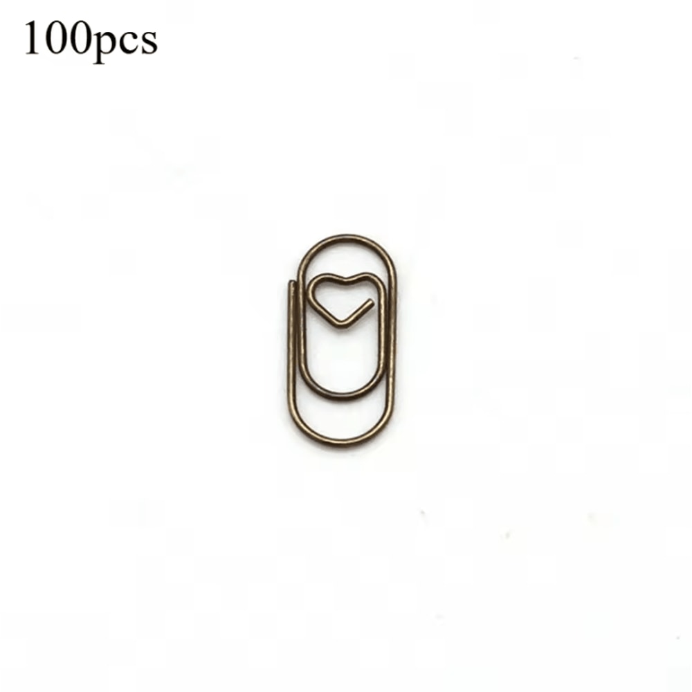 100PCS Mini Heart Shaped Paper Clips Cute Decorative Paperclips For Office School Home Organizatio 8
