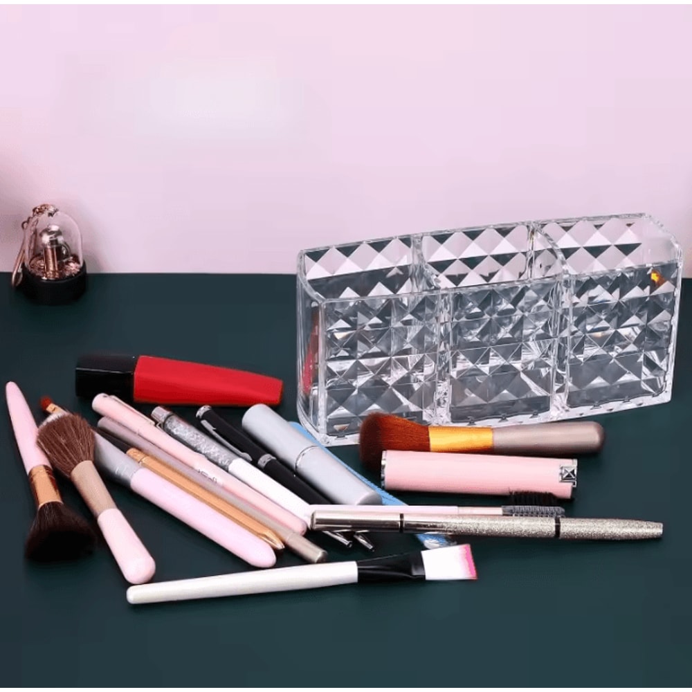 Clear Acrylic Makeup Brush Holder Clear Cosmetic Organizer Desk Brush Storage Case For Makeup Too 1