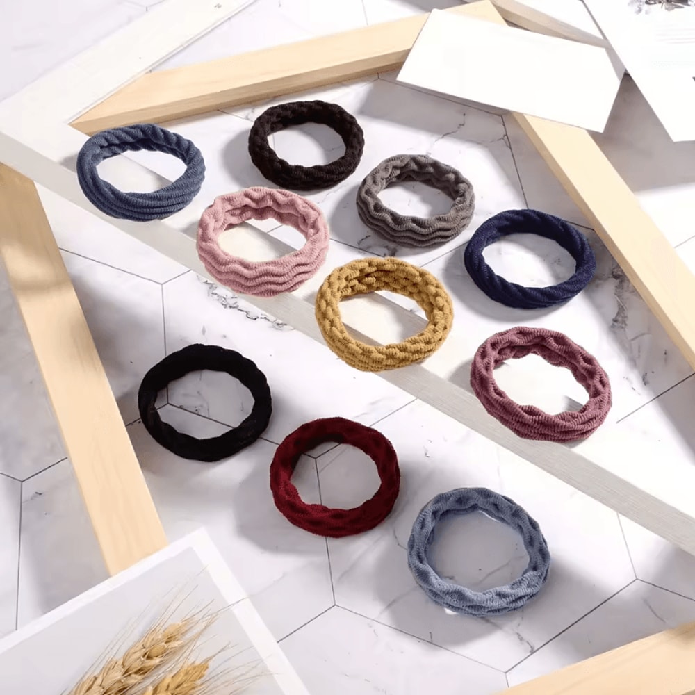 100Pack Elastic Hair Bands Random Color Basic Hair Ties Scrunchies Ponytail Holder Bands 4