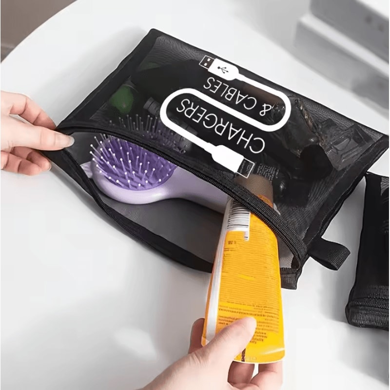 Makeup Brush Storage Bag Portable Toiletry Pouch With Large Capacity Cosmetic Organizer Zipper Clo 3