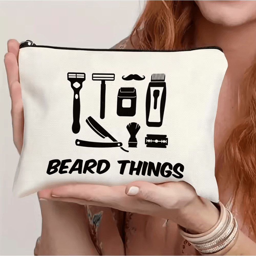 Funny Toiletry Bag Beige Travel Pouch Classic Mens Travel Pouch With Black Zipper Ideal Fathers Da 0