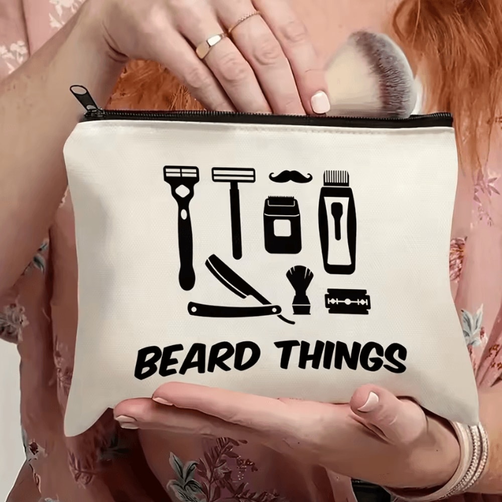 Funny Toiletry Bag Beige Travel Pouch Classic Mens Travel Pouch With Black Zipper Ideal Fathers Da 1