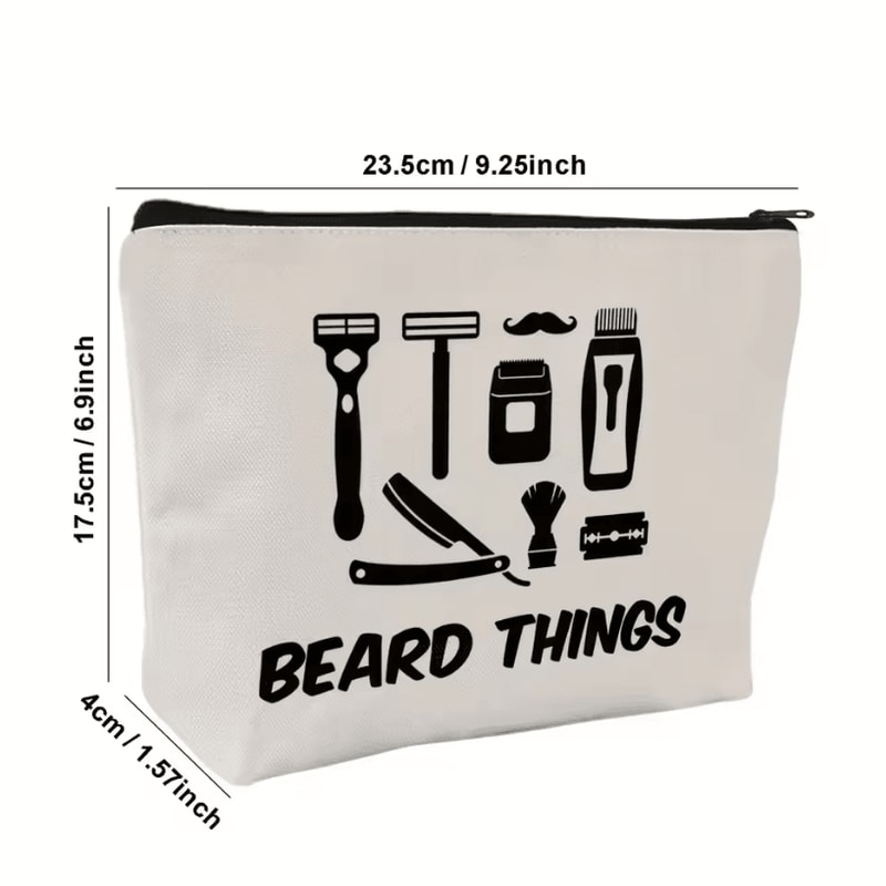 Funny Toiletry Bag Beige Travel Pouch Classic Mens Travel Pouch With Black Zipper Ideal Fathers Da 5