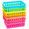 6Pack Stackable Storage Baskets Office And Household Storage Baskets Colorful Plastic Pencil Stora 0