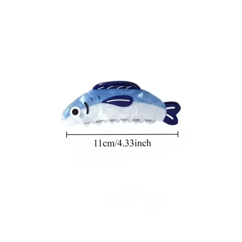 1Pc Creative Hair Clip Ocean Sardine Shark Texture Ponytail Holder Cute Hair Ornament Clip For Wom 5