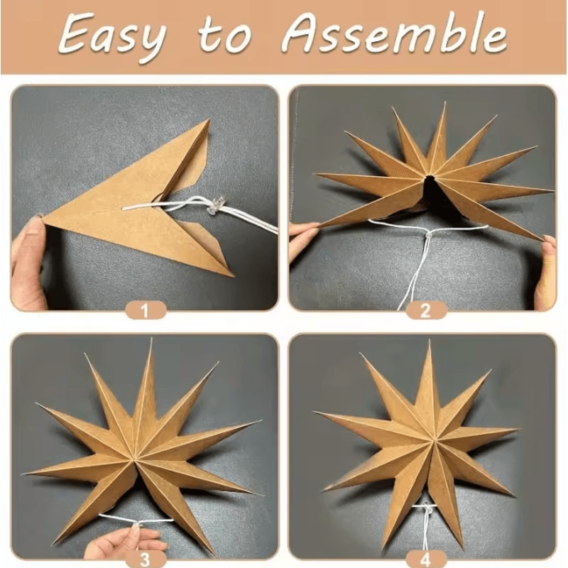 5Pack Christmas Hanging Ornaments Paper Star Tree Decorations Colorful Xmas Party Decor For Holida 4