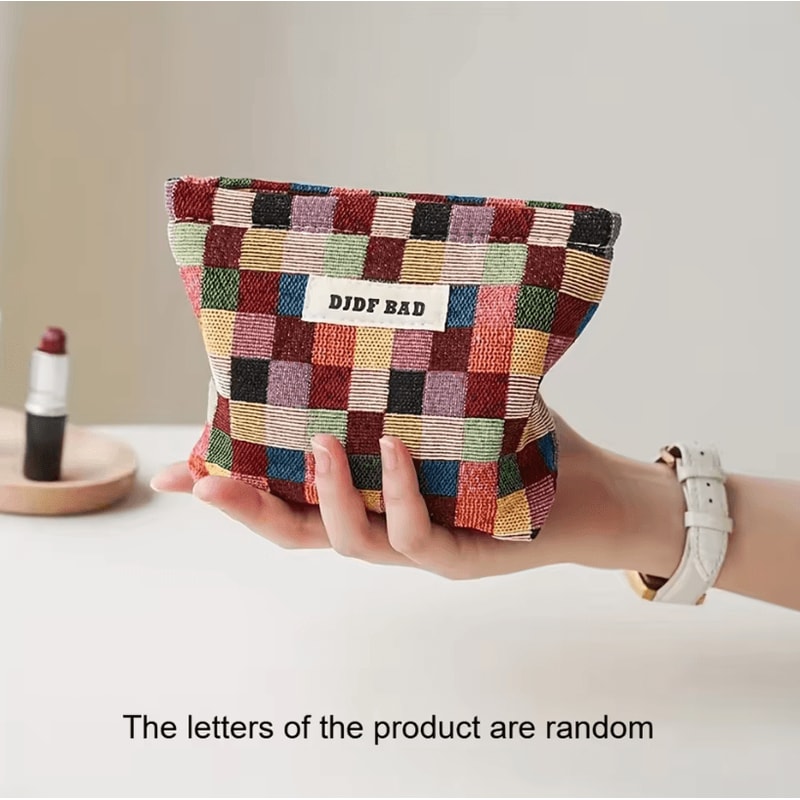 Mini Cosmetic Bag Portable Red Soft Storage Pouch Small Sanitary Napkin Bag And Travel Coin Card 0