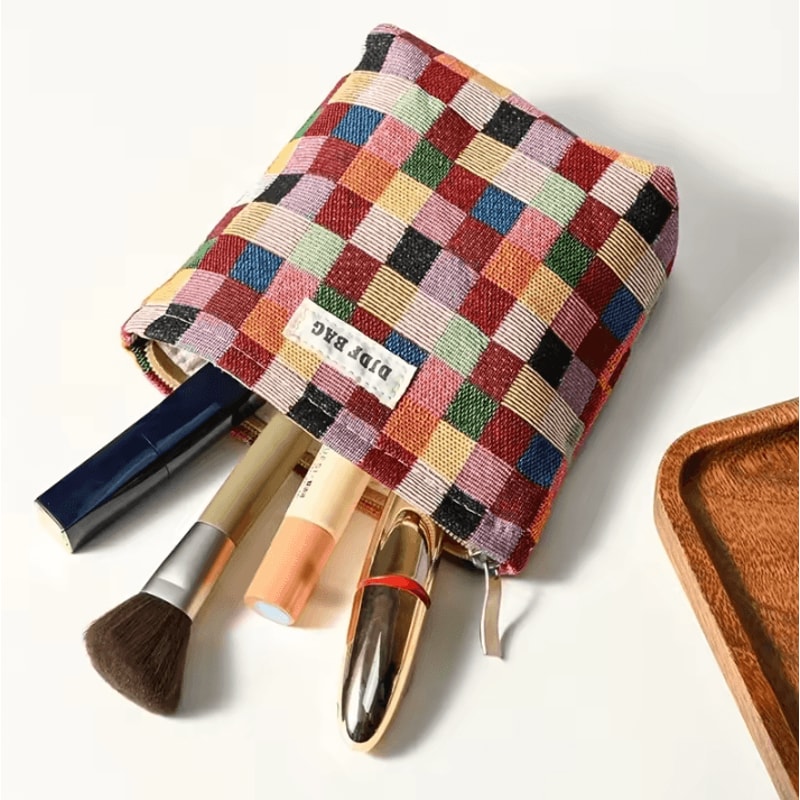 Mini Cosmetic Bag Portable Red Soft Storage Pouch Small Sanitary Napkin Bag And Travel Coin Card 3