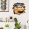3D Wall Decal Ocean Landscape Beach Scene Wall Sticker Lifelike PVC Wall Mural For Home Decor 2