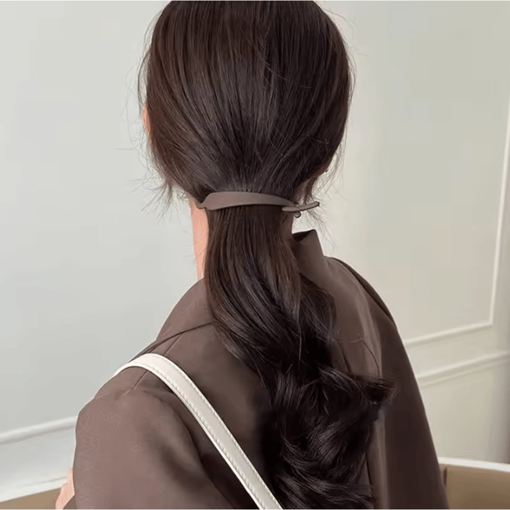 4Pcs Random Color Banana Hair Clips Simple Fashion Vertical Ponytail Hair Clip Elegant Claw Hair A 2