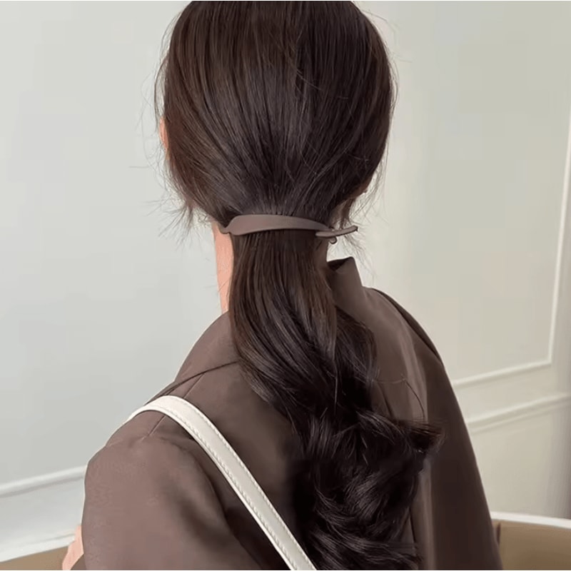 4Pcs Random Color Banana Hair Clips Simple Fashion Vertical Ponytail Hair Clip Elegant Claw Hair A 2