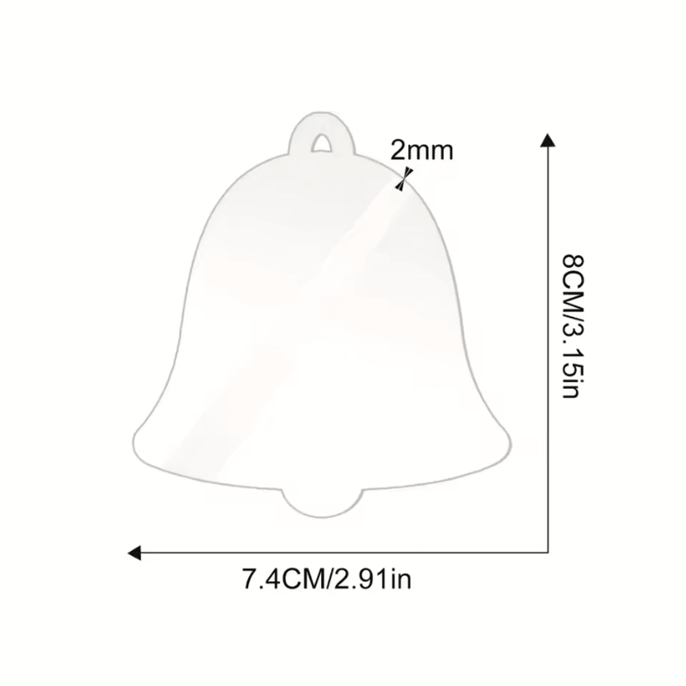 10Pcs Clear Acrylic Christmas Ornaments DIY Holiday Decorations Blank Acrylic Hanging Ornaments F 5