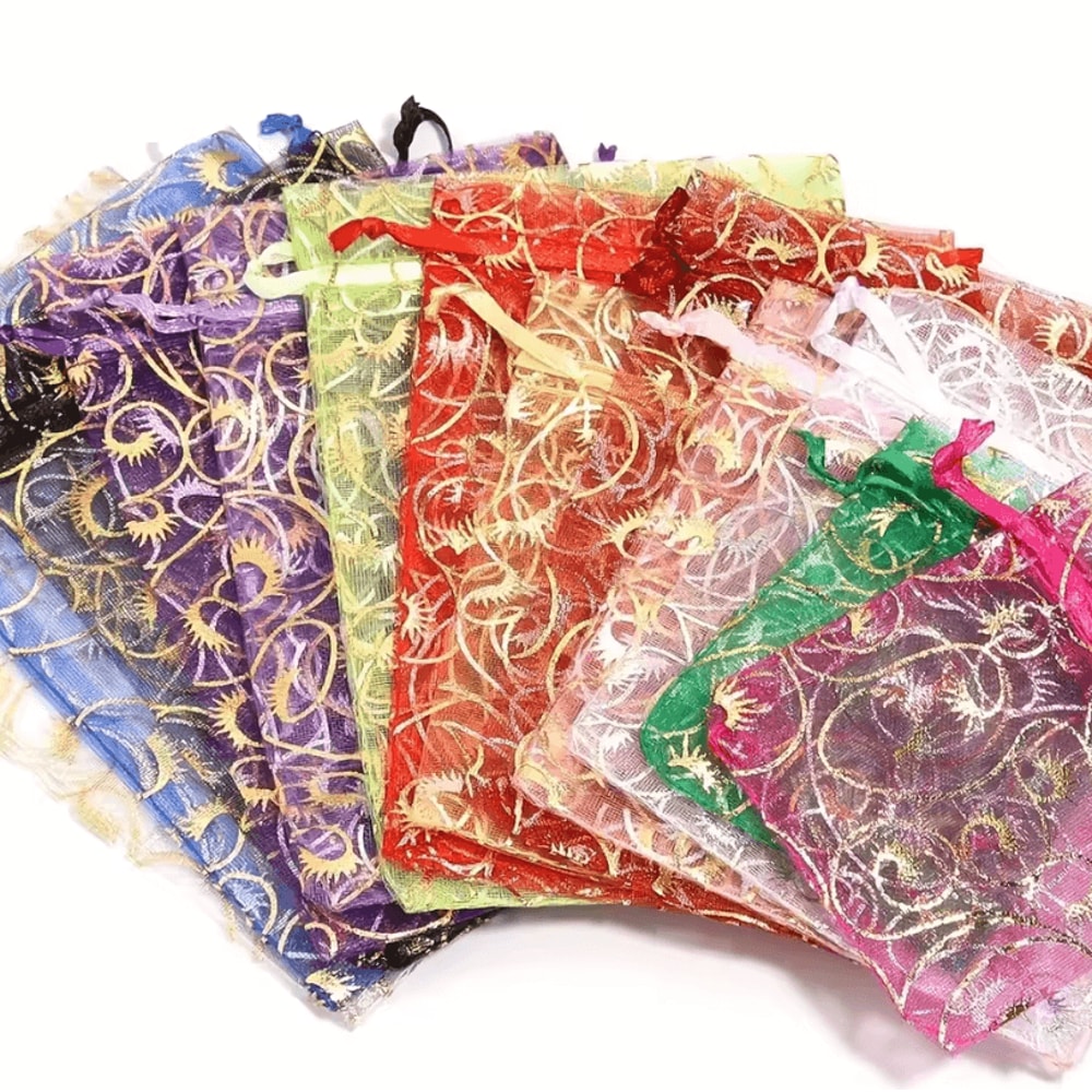 100Pcs Organza Gift Bags Mixed Color Jewelry Packaging Bags Party Favor Bags For Weddings Christma 3