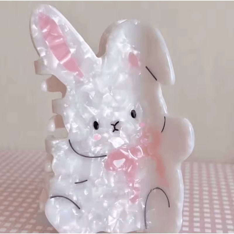 Creative Hair Accessory Little Rabbit Texture Cute Hair Clip Sweet Ponytail Holder For Women 2