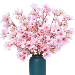 2pcs artificial cherry blossom branches – faux flower bouquet decor for spring, wedding, bedroom & garden centerpieces