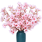 2Pcs Artificial Cherry Blossom Branches Faux Flower Bouquet Decor For Spring Wedding Bedroom Gard 0