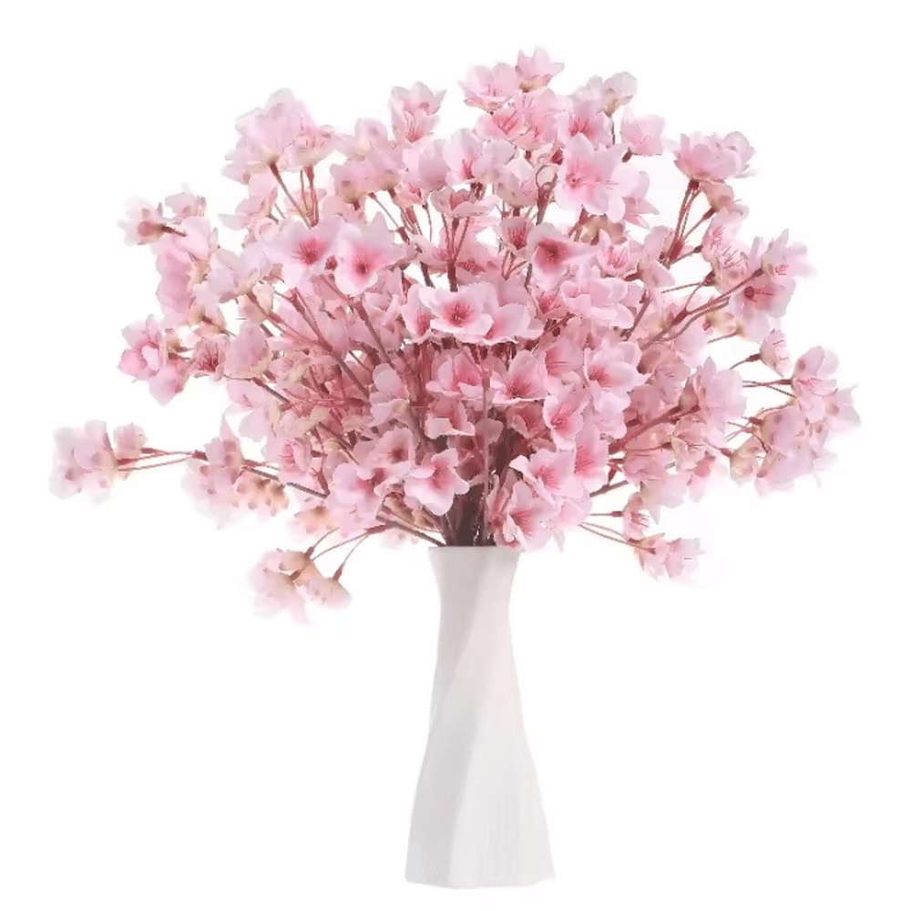 2Pcs Artificial Cherry Blossom Branches Faux Flower Bouquet Decor For Spring Wedding Bedroom Gard 3