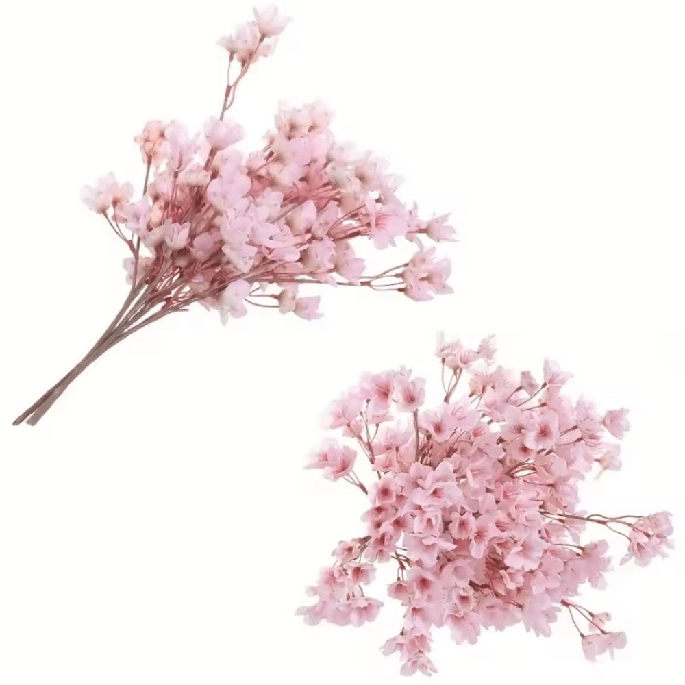 2Pcs Artificial Cherry Blossom Branches Faux Flower Bouquet Decor For Spring Wedding Bedroom Gard 4
