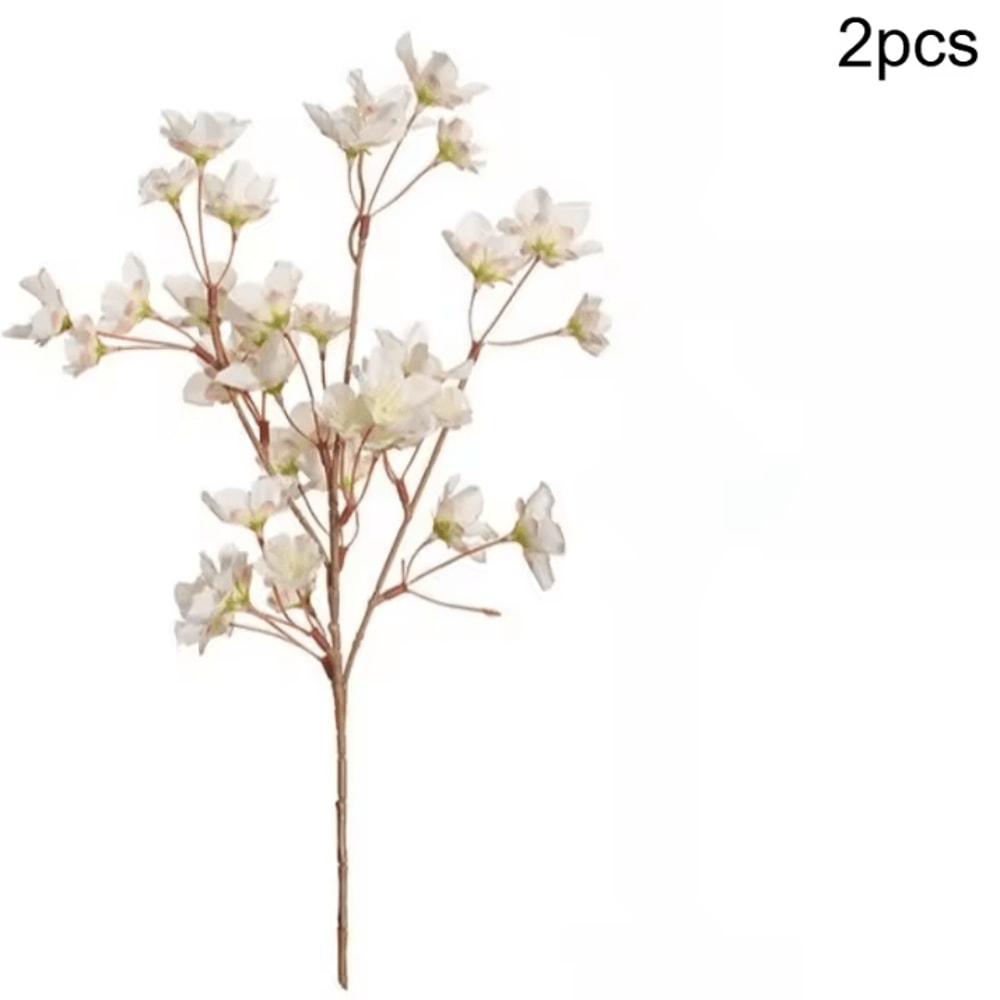 2Pcs Artificial Cherry Blossom Branches Faux Flower Bouquet Decor For Spring Wedding Bedroom Gard 6