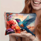 Vibrant Floral Makeup Bag Hummingbird Cosmetic Bag With Zipper Travel Cosmetic Pouch 1