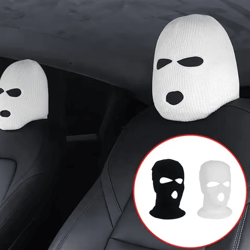 3 hole car seat headrest cover – funny headrest ski mask with anti-dust car accessory full face protection