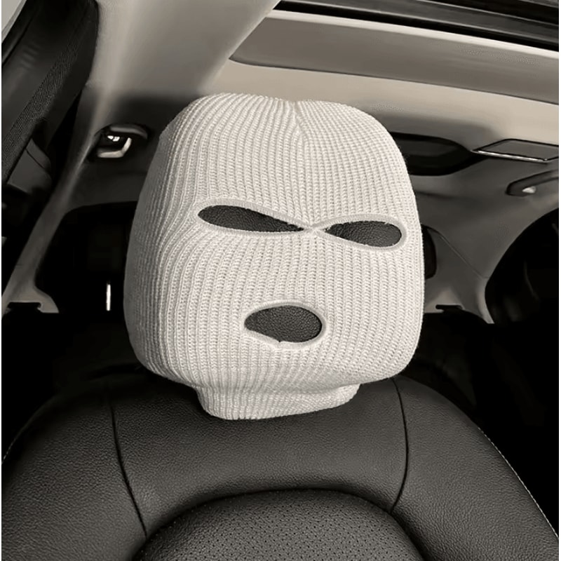 3 Hole Car Seat Headrest Cover Funny Headrest Ski Mask With AntiDust Car Accessory Full Face Prote 1