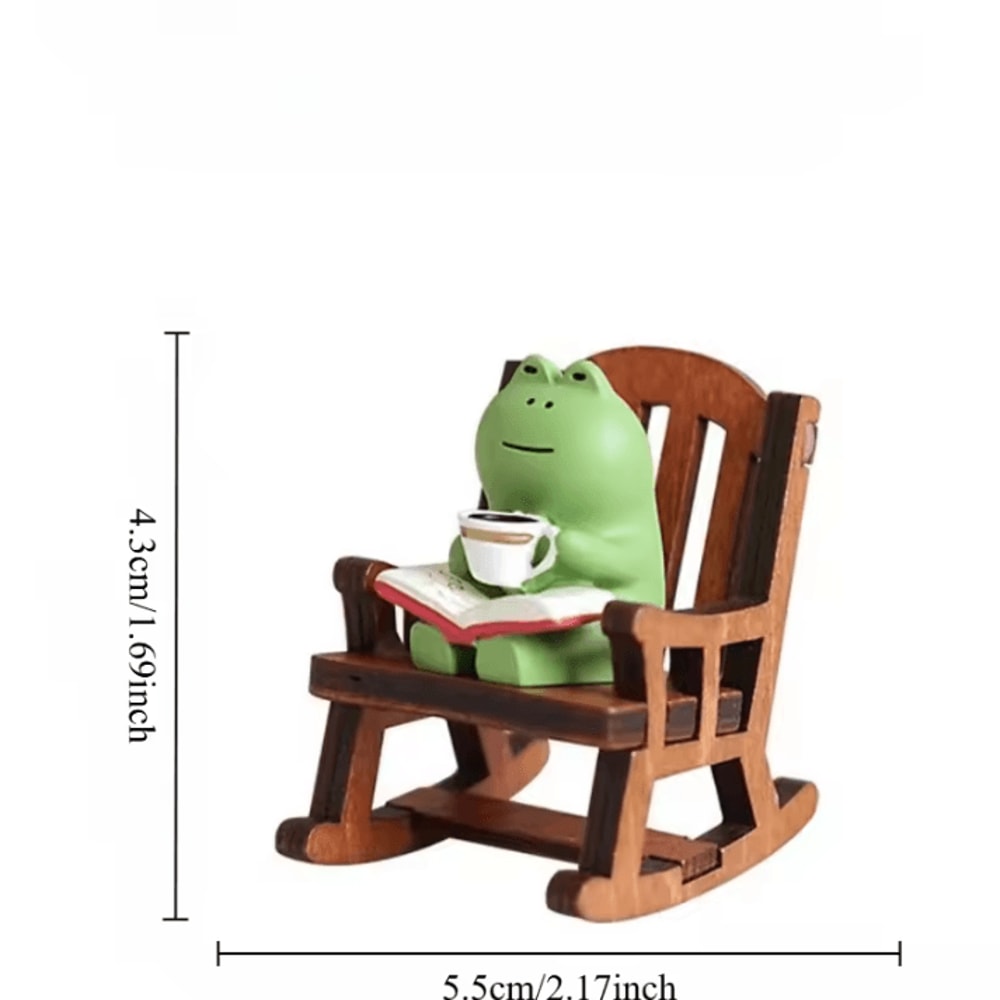 Whimsical Frog Rocking Chair Ornament Charming Home Decoration Figurine For Kids Room Decor Indoo 5