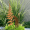 3Pcs Rusty Fern Leaves Garden Stakes Metal Garden Art Decor Outdoor Plant Stake Bouquet For Yard 2
