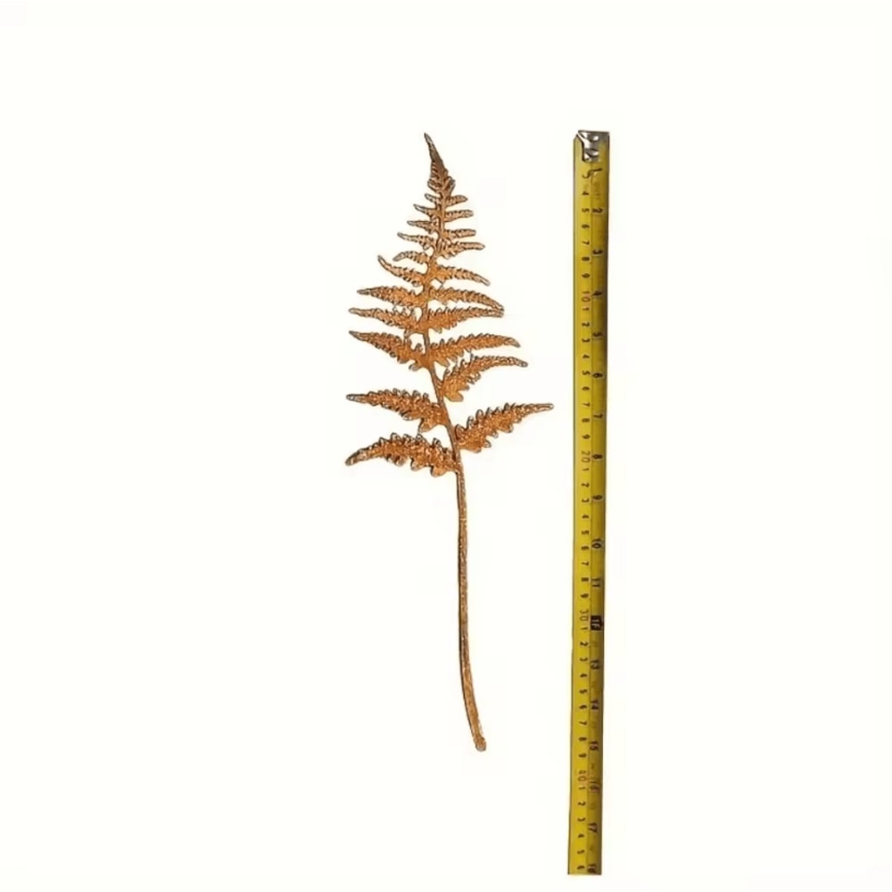 3Pcs Rusty Fern Leaves Garden Stakes Metal Garden Art Decor Outdoor Plant Stake Bouquet For Yard 4