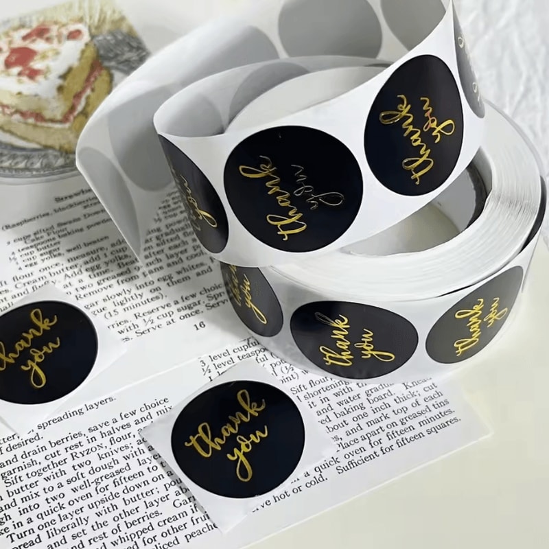 500Pcs Thank You Stickers Kraft Paper Sticker Rolls With Cute Thank You Seal Labels For Party Favo 8