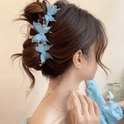 sheer butterfly claw clip – pearl rhinestone hair clip with fairycore hair accessories for elegant style