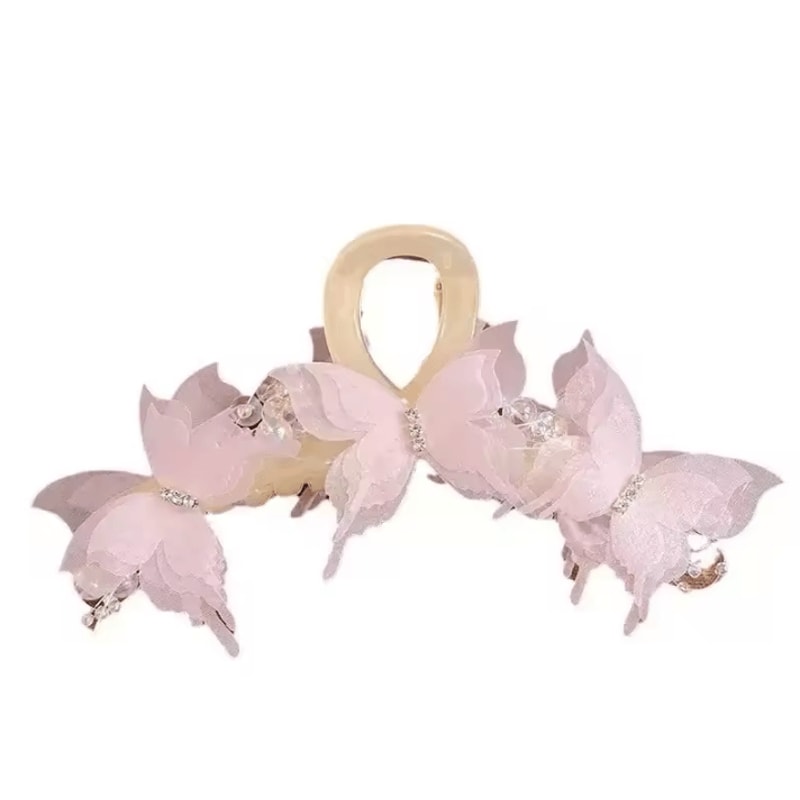 Sheer Butterfly Claw Clip Pearl Rhinestone Hair Clip With Fairycore Hair Accessories For Elegant S 5