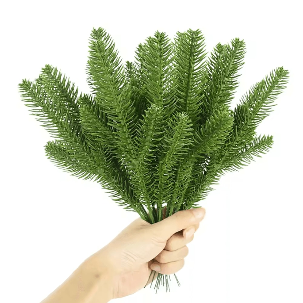 1020 Piece Artificial Pine Needles Branches Christmas Tree DIY Decor And Xmas Wreath Accessories F 4