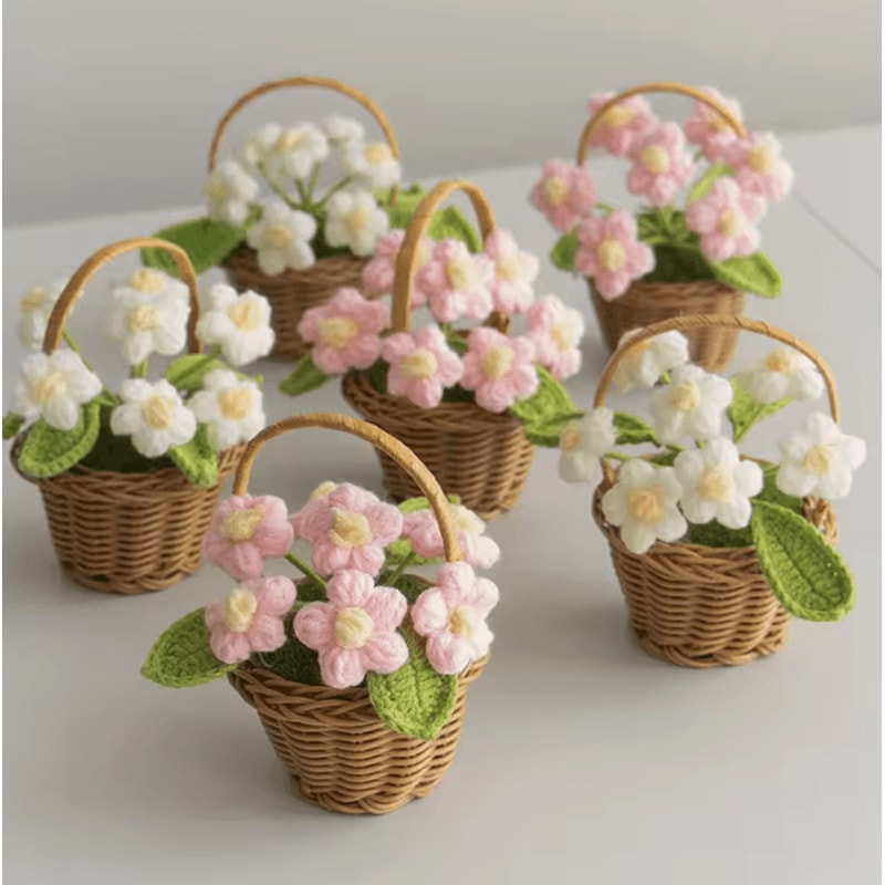 Adorable Crochet Sunflower Ornament HandKnitted Flower Decor For Potted Flower Table Decor And Cut 3