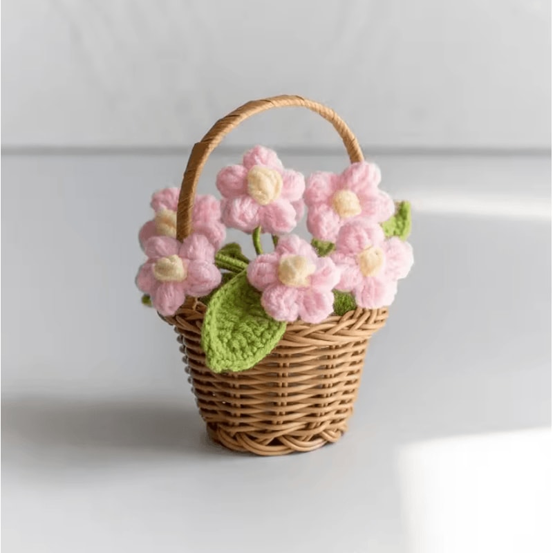 Adorable Crochet Sunflower Ornament HandKnitted Flower Decor For Potted Flower Table Decor And Cut 6