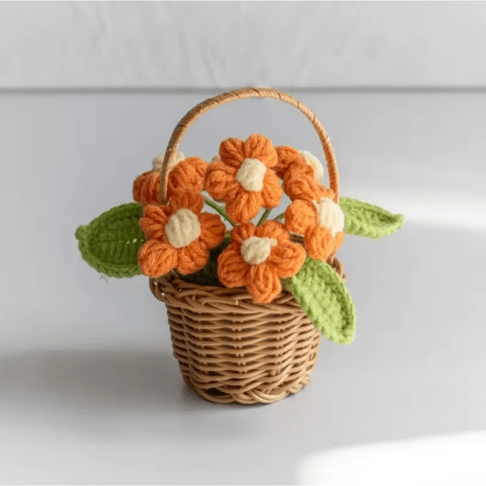 Adorable Crochet Sunflower Ornament HandKnitted Flower Decor For Potted Flower Table Decor And Cut 7