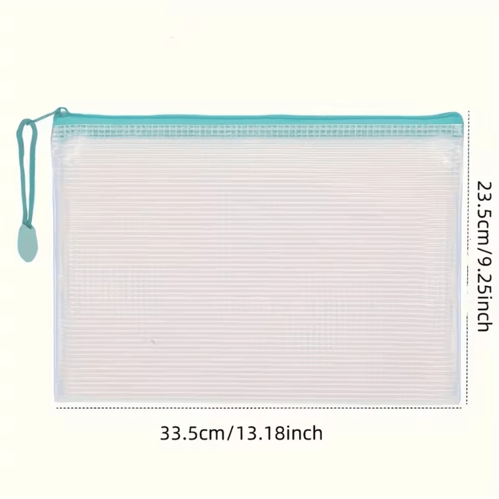 5 Piece PVC Mesh Zipper Storage Folders Stackable File Organizers For HeavyDuty Office Storage And 5