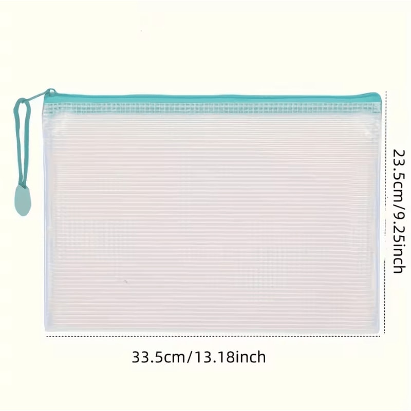 5 Piece PVC Mesh Zipper Storage Folders Stackable File Organizers For HeavyDuty Office Storage And 5