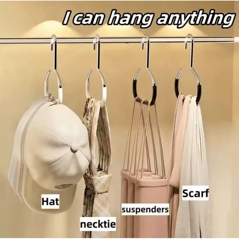Durable Stainless Steel Hat Hanger NonSlip Hanging Hooks For Wardrobe Storage Organizer MultiPurp 3